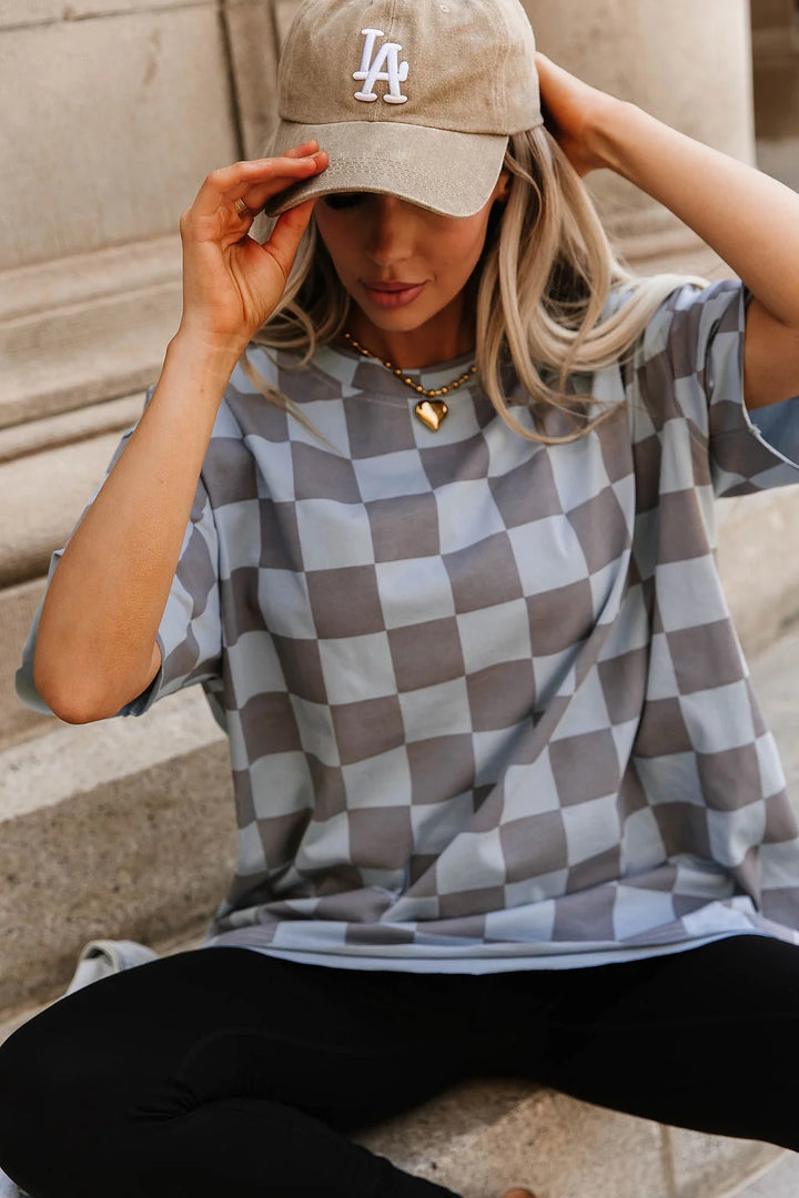 PREORDER  Ampersand Ave | Boyfriend Tee | Check This Out Blue - ETA MID DEC