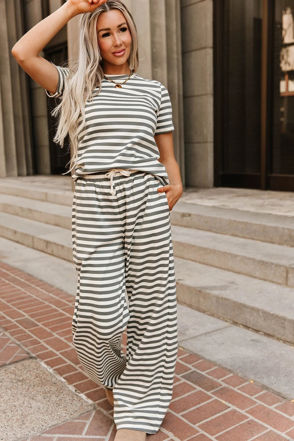 PREORDER  Ampersand Ave | Lulu Tee | Willow Stripe - ETA MID DEC