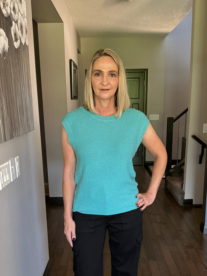 Mini Waffle Sweater Top | Jade