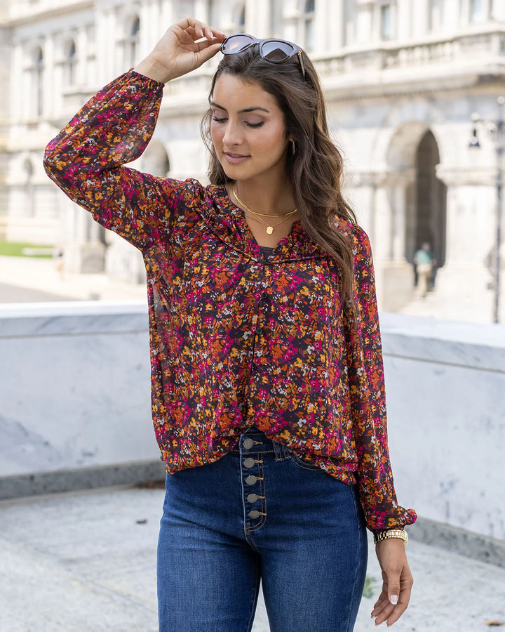 Grace and Lace | Autumn Eve Chiffon Top