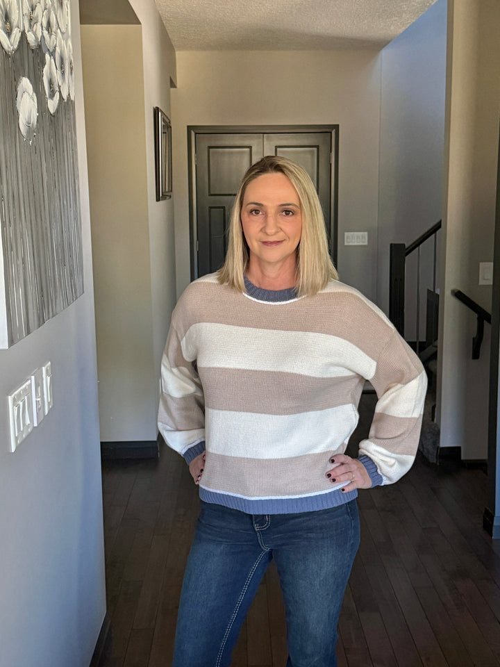 So Cozy Colour Block Sweater | Neutral