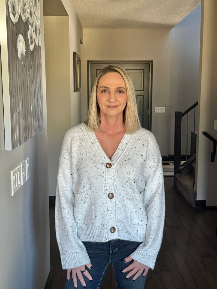 So Cozy Dot Cardigan | Ivory Multi