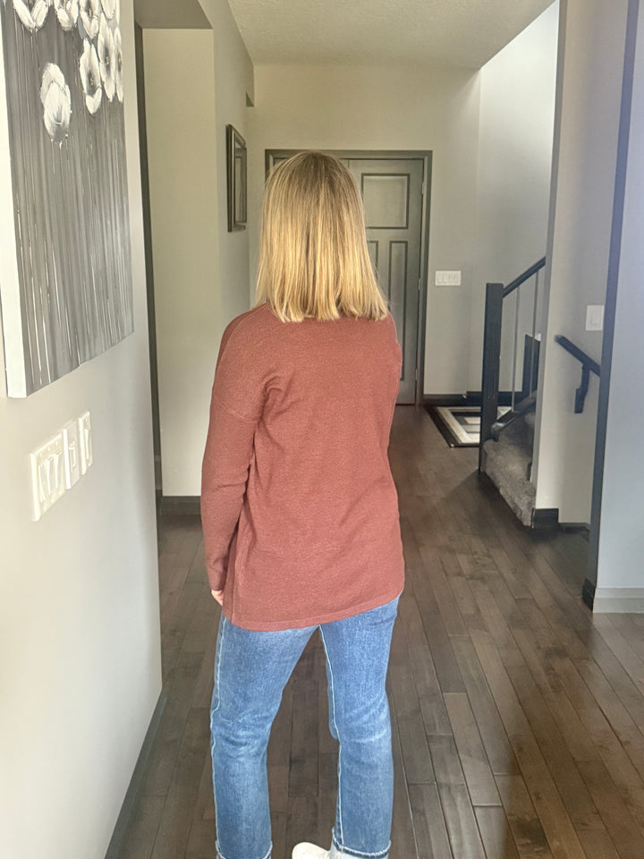 Casual Friday Sweater | Heather Mahogany