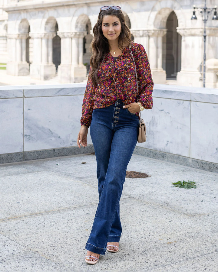 Grace and Lace | Button Fly Flare Denim