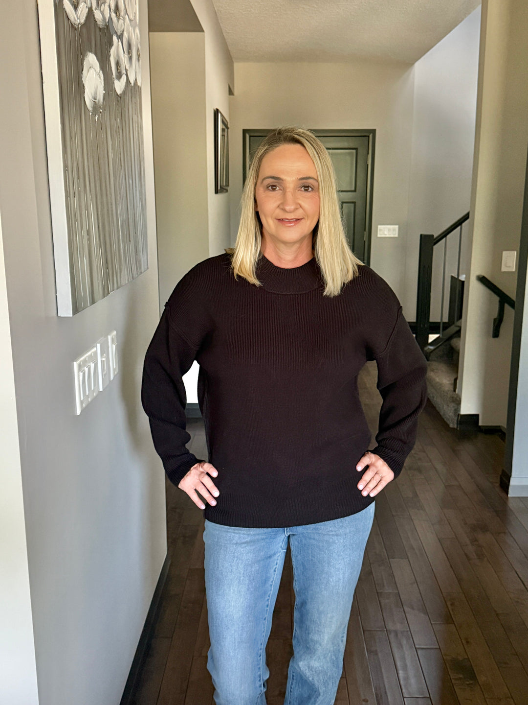 Danny Drop Shoulder Sweater | Black