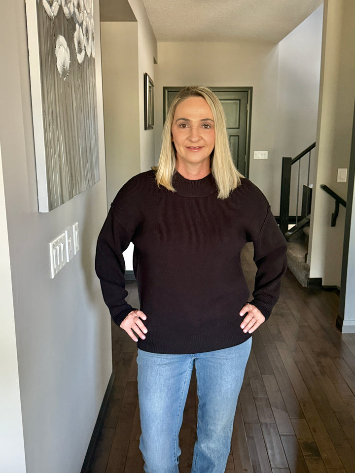 Danny Drop Shoulder Sweater | Black