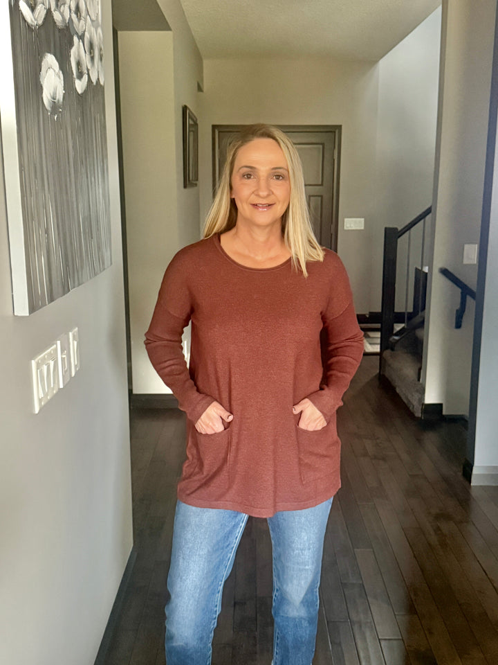 Casual Friday Sweater | Heather Mahogany