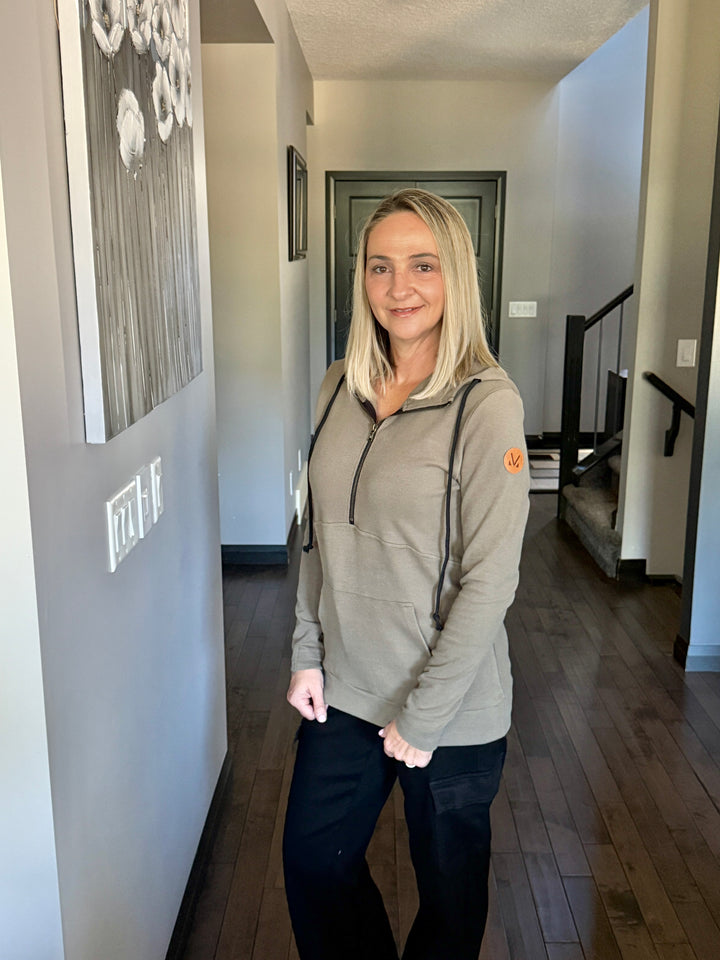 Michelle Mae | Classic HalfZip Hoodie | Olive