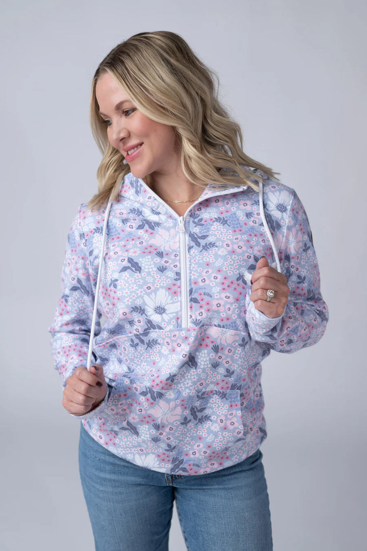 Michelle Mae |  HalfZip Hoodie | Ditsy Blush Floral