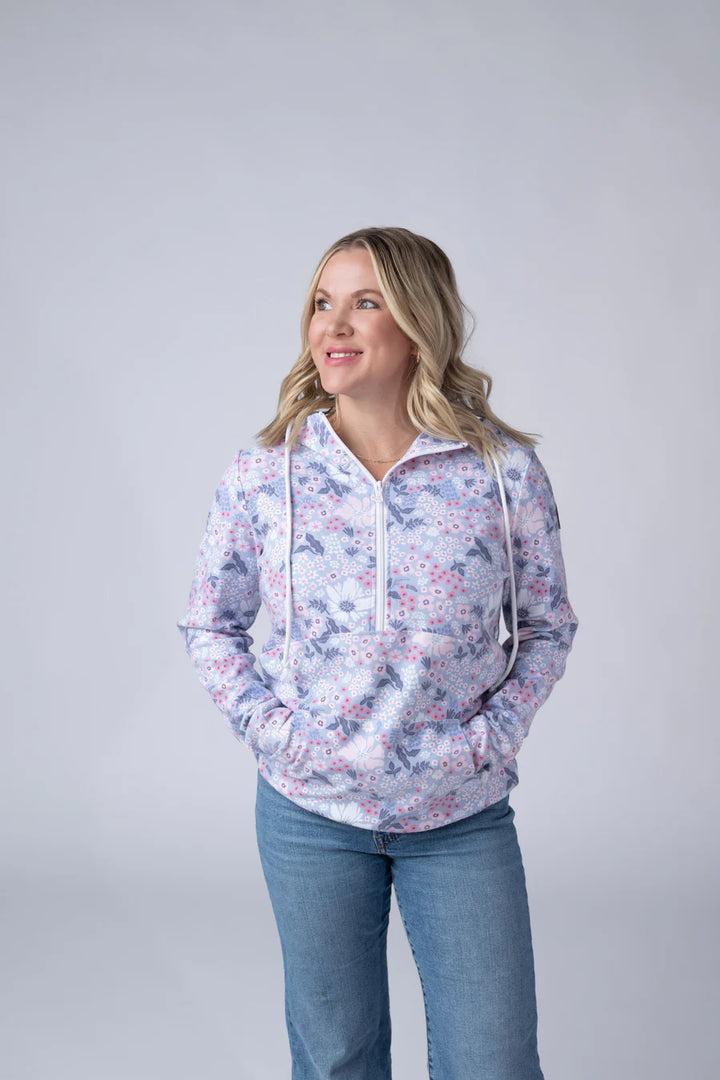 Michelle Mae |  HalfZip Hoodie | Ditsy Blush Floral