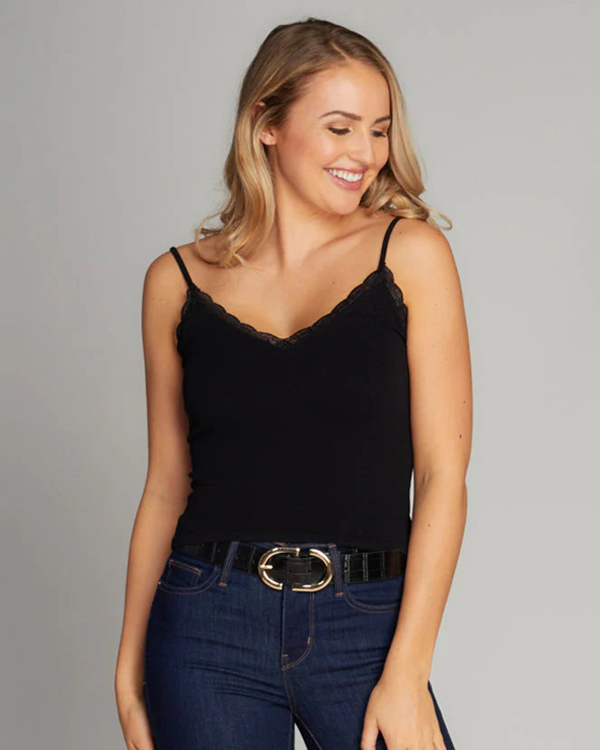 C'est Moi Bamboo Lace Trim Cami | One Size