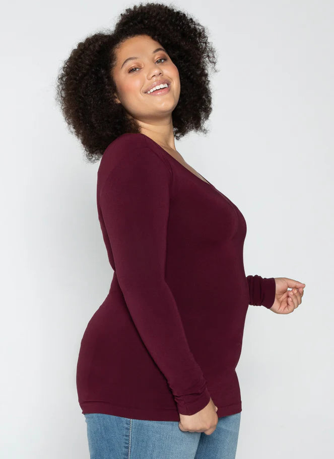 C'est Moi Bamboo Long Sleeve Scoop Neck | Plus Size