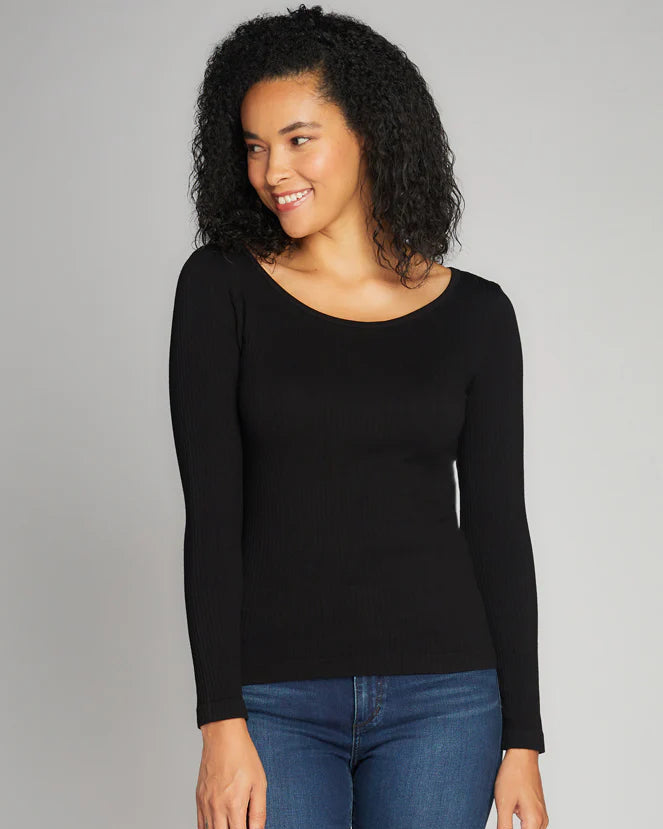 C'est Moi Seamless Ribbed Long Sleeve Crew Neck | One Size