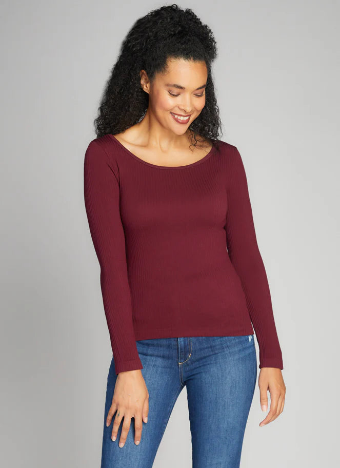 C'est Moi Seamless Ribbed Long Sleeve Crew Neck | One Size