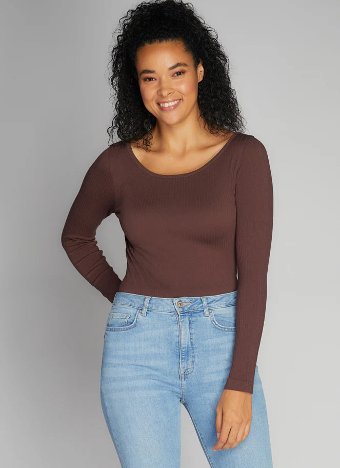 C'est Moi Seamless Ribbed Long Sleeve Crew Neck | One Size