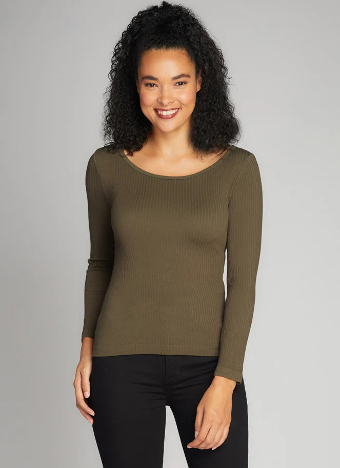 C'est Moi Seamless Ribbed Long Sleeve Crew Neck | One Size