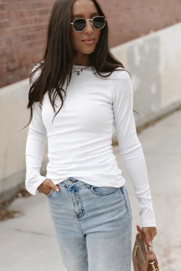 Ampersand Ave | Lovely Lace Long Sleeve | Mist