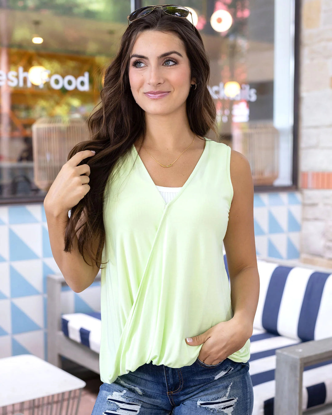 Grace and Lace | Crossover Tank | Limeade