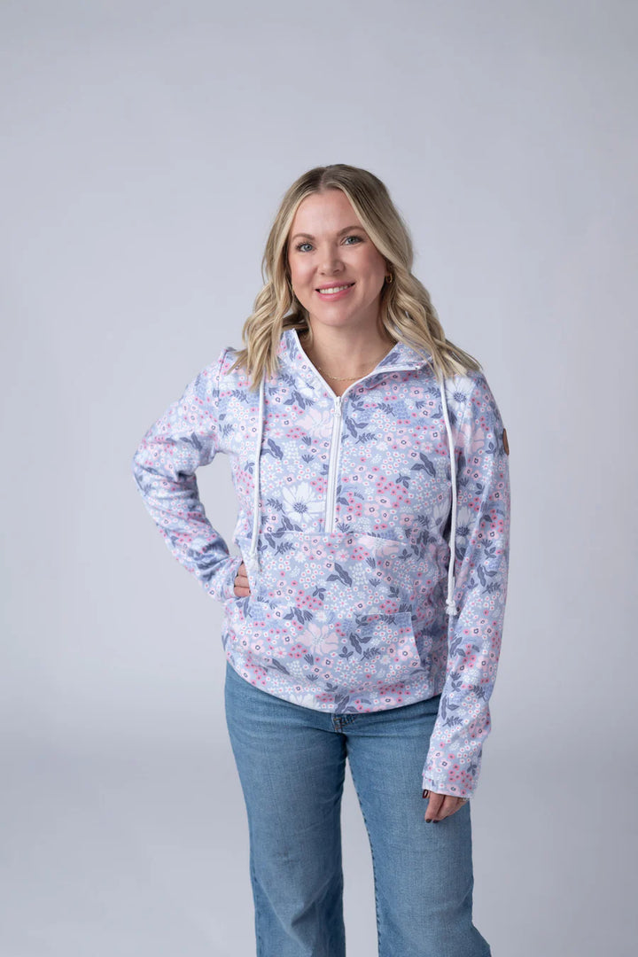 Michelle Mae |  HalfZip Hoodie | Ditsy Blush Floral