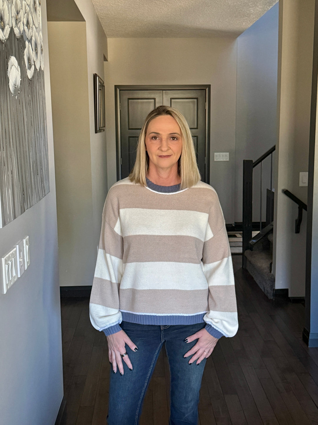 So Cozy Colour Block Sweater | Neutral