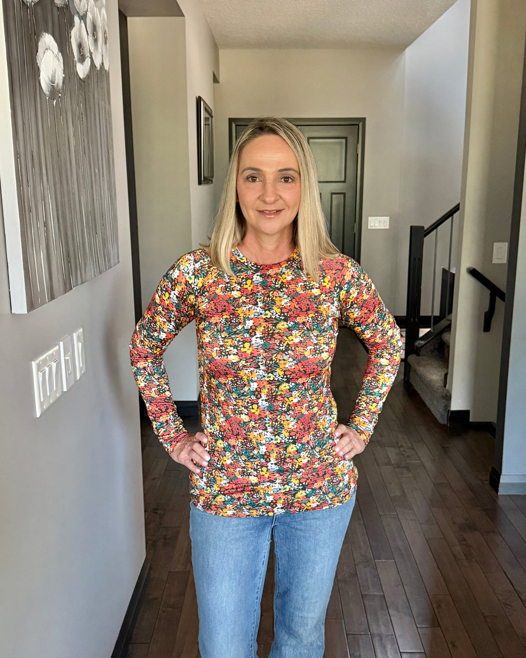Michelle Mae | Blair Long Sleeve Top | Bright Floral