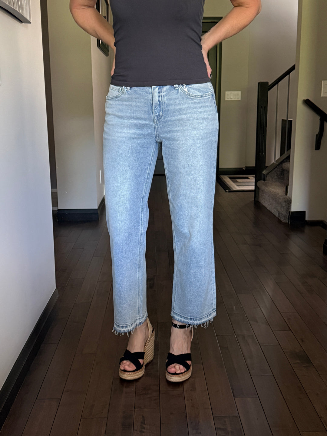 Vervet | Lainie Crop Slim Wide Leg Jeans