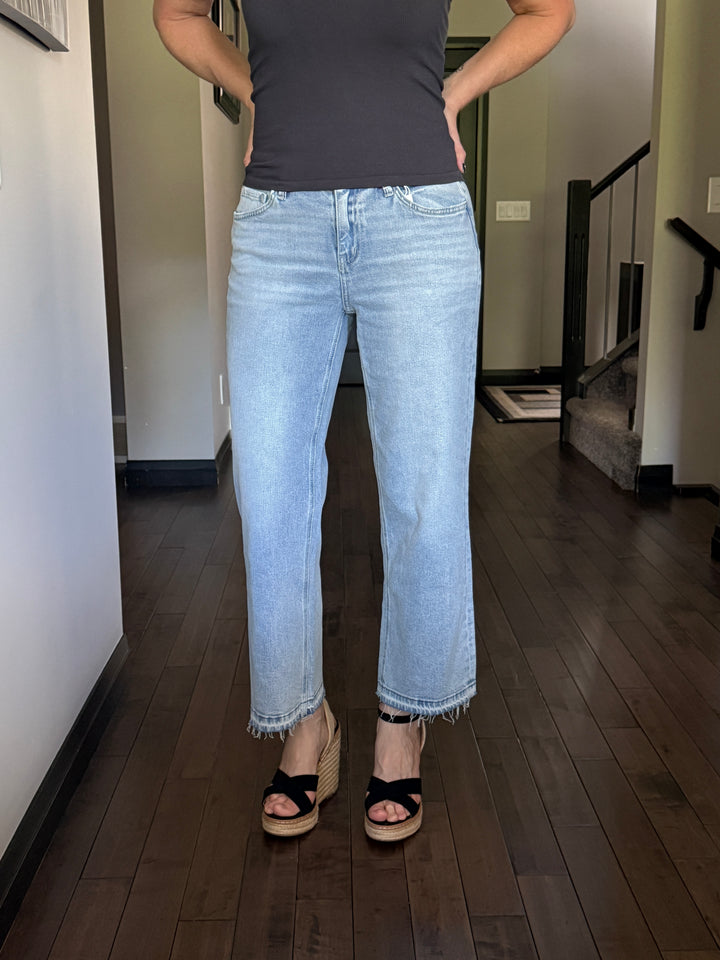 Vervet | Lainie Crop Slim Wide Leg Jeans