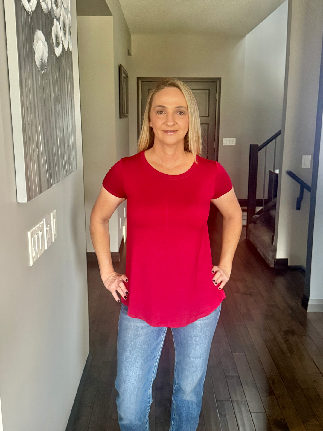 Elly Flowy Casual Tee | Cabernet