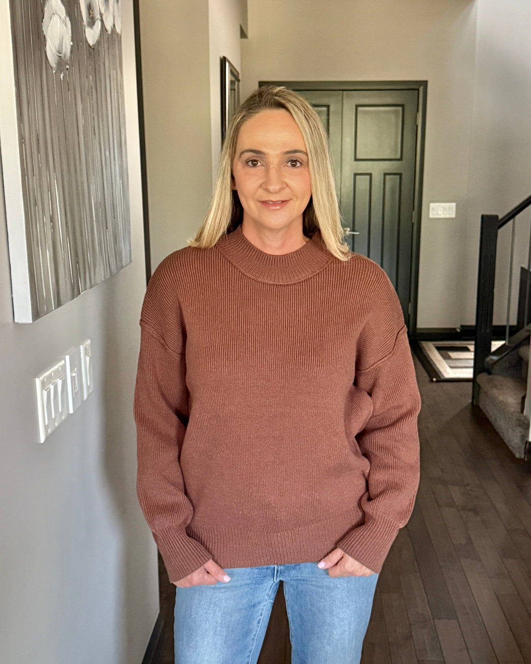 Danny Drop Shoulder Sweater | Brown