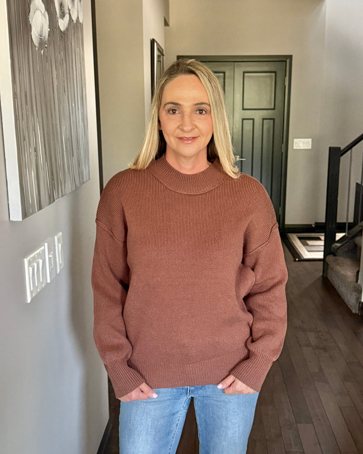 Danny Drop Shoulder Sweater | Brown