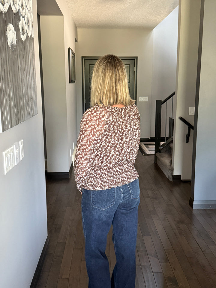 Gemma Smocked Waist Ditsy Top