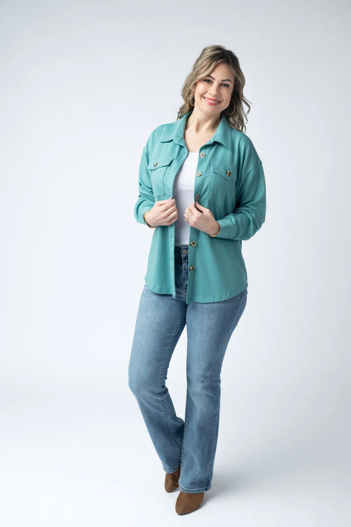 Michelle Mae | Brenna Button Down Top | Teal