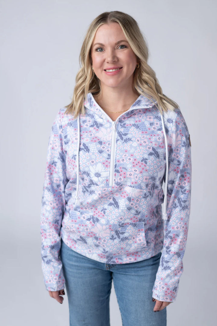 Michelle Mae |  HalfZip Hoodie | Ditsy Blush Floral