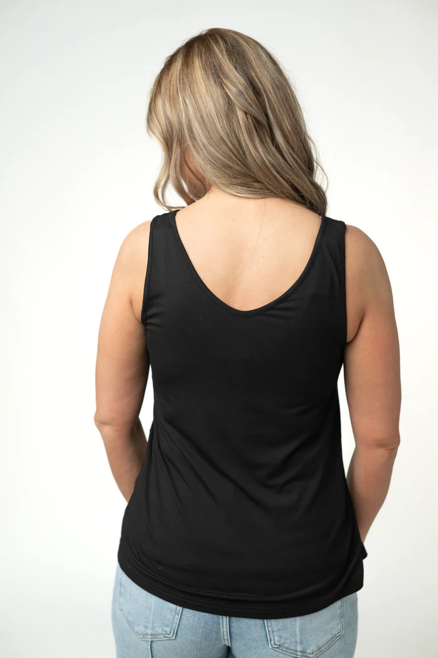 Michelle Mae | Vera V-Neck Tank | Black