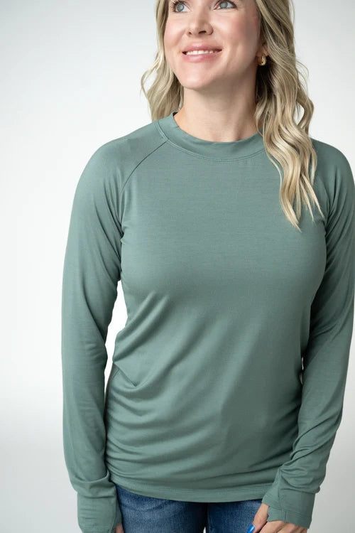 PREORDER  Michelle Mae | Blair Long Sleeve Top | Dusty Jade