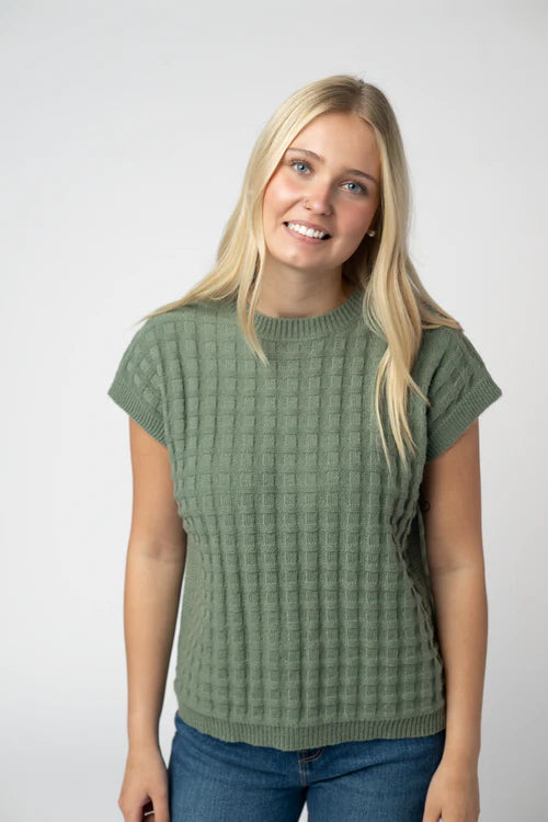 PREORDER  Michelle Mae | Kelly Knitted Top | Sage - ETA MID AUG