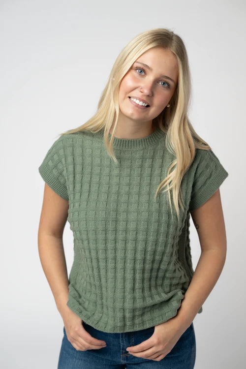 PREORDER  Michelle Mae | Kelly Knitted Top | Sage - ETA MID AUG