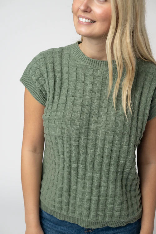 PREORDER  Michelle Mae | Kelly Knitted Top | Sage - ETA MID AUG