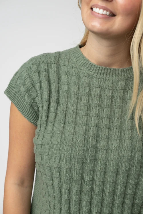 PREORDER  Michelle Mae | Kelly Knitted Top | Sage - ETA MID AUG