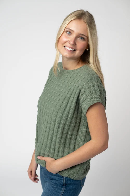 PREORDER  Michelle Mae | Kelly Knitted Top | Sage - ETA MID AUG