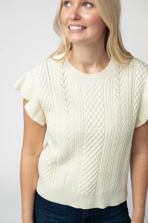 PREORDER  Michelle Mae | Felicity Flutter Sleeve Sweater Top