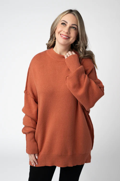 PREORDER  Michelle Mae | Aurora Cozy Sweater | Pumpkin - ETA MID AUG