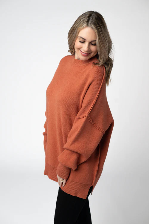 PREORDER  Michelle Mae | Aurora Cozy Sweater | Pumpkin - ETA MID AUG