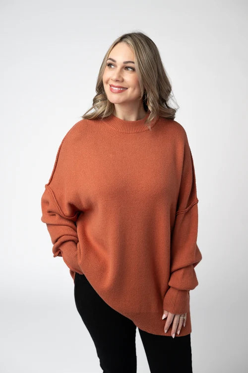 PREORDER  Michelle Mae | Aurora Cozy Sweater | Pumpkin - ETA MID AUG