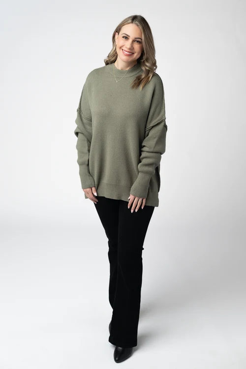 PREORDER  Michelle Mae | Aurora Cozy Sweater | Light Olive - ETA MID AUG