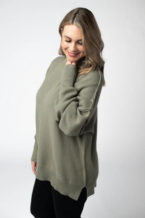 PREORDER  Michelle Mae | Aurora Cozy Sweater | Light Olive - ETA MID AUG