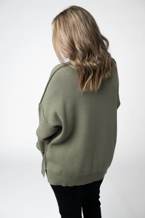 PREORDER  Michelle Mae | Aurora Cozy Sweater | Light Olive - ETA MID AUG