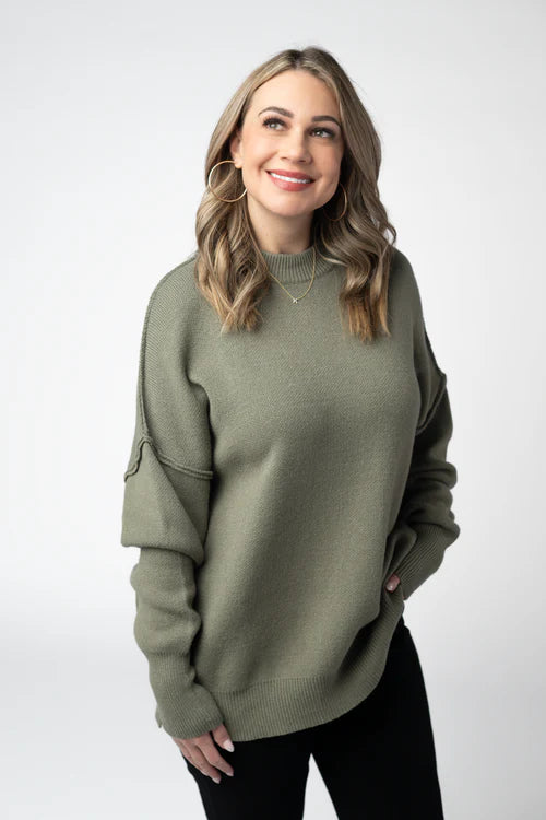 PREORDER  Michelle Mae | Aurora Cozy Sweater | Light Olive - ETA MID AUG