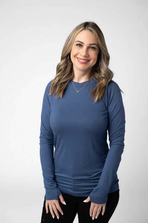 PREORDER  Michelle Mae | Blair Long Sleeve Top | Blue