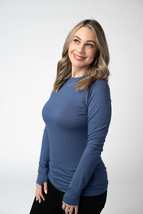 PREORDER  Michelle Mae | Blair Long Sleeve Top | Blue